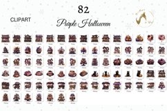 Watercolor Purple Halloween Illustrations Bundle Product Image 2