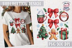 Christmas Coquette Bow PNG Holidays Funny Watercolor Product Image 1