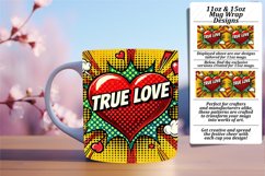 Playful 15oz Mug Wrap Png Artwork , 3D Heart Product Image 1