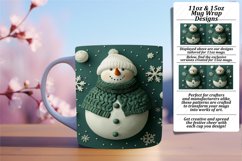 Winter Snowman Mug Wrap 3D Holiday Sublimation PNG Product Image 1