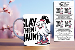 Elegant 11oz Mug Wrap Png Design , Funny Ghost Product Image 1