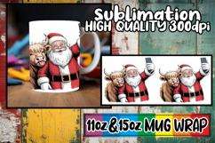 Happy hearts 11oz 15oz sublimation wrap, Funny Santa Product Image 1
