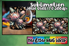 Enchanting thoughts sublimation mug wrap, Leopard Prints Product Image 1
