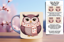 Serene 15oz Mug Wrap Png Template , Valenines Animals Product Image 1