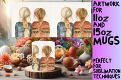 Blossom Watercolor Girls Mug Wrap: 11oz 15oz Product Image 1
