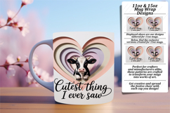 Bold 11oz Mug Wrap Png Design , Cute Cow Product Image 1