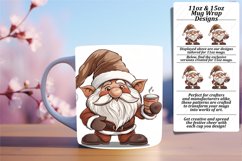 Winter Watercolor Gnome Mug 11oz/15oz Sublimation Wrap Product Image 1