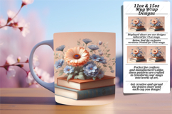 Chic 11oz Mug Wrap Png Template , Books Product Image 1