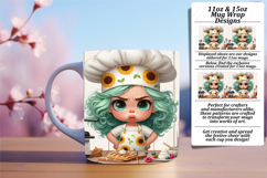 Delightful 15oz Mug Wrap Png Artwork , Girl Grumpy Product Image 1