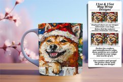 Peeking Dog Sublimation Mug Wrap Christmas Winter 11oz 15oz Product Image 1