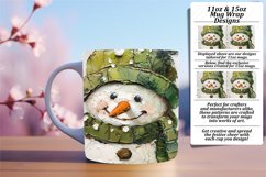 Holiday Snowman Mug Wrap Sublimation 11oz 15oz Design Product Image 1