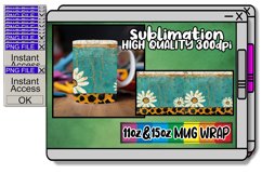 Glittery Leopard &amp; Blossom Mug Art 15oz 11oz Product Image 1