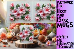 Delicate Flower 3D Mug Wrap Design 11oz 15oz Product Image 1