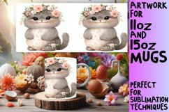 Vibrant Cat Watercolor Sublimation Wrap - Spring Theme Product Image 1