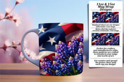 Sublime 11oz Mug Wrap Png Template , USA Flag Product Image 1