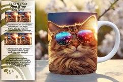 Cat Lovers' Delight: Colorful Mug Wrap Design Product Image 1