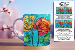 Floral Mug Wrap 11oz/15oz Sublimation Design PNG Product Image 1