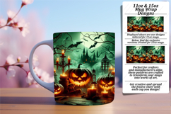 Glamorous 15oz Mug Wrap Png Template , Horror Halloween Product Image 1