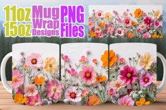 Blossom Burst Mug Wrap - Sublimate Elegance Product Image 1