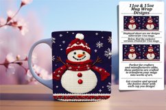 Stylish 11oz Mug Wrap Png Template , Snowman Product Image 1