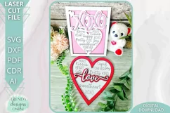 Valentine's XOXO Love Scored Glowforge Laser cut svg Product Image 1