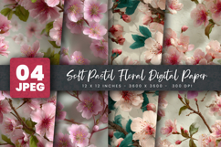 Soft Pastel Floral Digital Paper Product Image 1