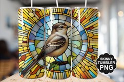 Eastern Phoebe Single Bird Stained Glass - Tumble Design Product Image 1