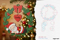 Sleeping Santa Christmas Ornament Laser Cut | Glowforge Product Image 2