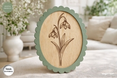 Scalloped Flower Snowdrop Frame Laser Cut | Floral Sign Product Image 1