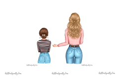 Mother and Daughter Clipart | Mom Life Illustration Product Image 5