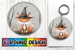 Halloween Boho Animals Round Design Keychain Product Image 1