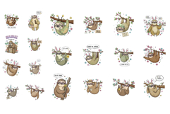 Spring Sloth Stickers Product Image 4