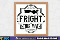 Fright this way SVG, Vintage Halloween Sign SVG Product Image 3