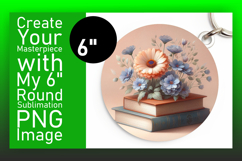 Artistic Round Design Keychain Template , Books Product Image 1