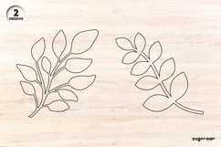 Hand Drawn Leaves SVG For Engraving | Leaf Line Art | SVG Product Image 1