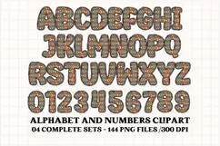 Boho tribal Alphabet png clipart, boho letters doodle Product Image 4
