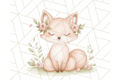 Pastel Pink Easter Bunny Egg and Flowers Clipart PNG Product Image 2