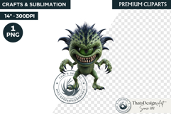 Halloween Little Monster Clipart Png, Spooky Cute Fantasy Product Image 1