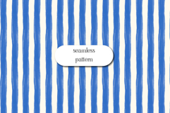 Royal Blue Brushstroke Stripe Seamless Pattern Product Image 1