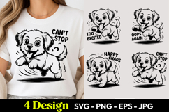 Happy Dog Cant Stop SVG PNG Product Image 1