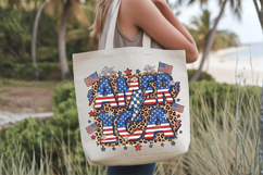 Retro America Leopard pattern PNG T-Shirt|4th of July PNG Product Image 6