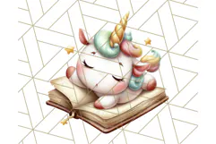 Magical Bookish Unicorn PNG Clipart Reading Books & Stories Product Image 2