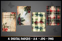 4 Christmas Digital Papers I Christmas Junk Journal Pages Product Image 2