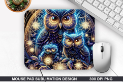 Halloween Owls Mouse Pad Sublimation,Halloween Mouse Pad PNG Product Image 1