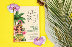 Watercolor Cute Hula Girl Cliparts Bundle Product Image 10