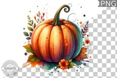 Pumpkin Flowers Sublimation - Clipart PNG Design Product Image 1