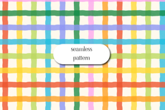 Rainbow Plaid Seamless Pattern Wavy Checkered Background Product Image 1