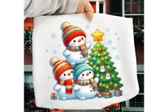 Cute Christmas Snowman PNG, Funny Christmas Snowman PNG Product Image 1