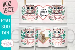 Cute Valentines Photo Mug Wrap template PNG for Sublimation Product Image 2