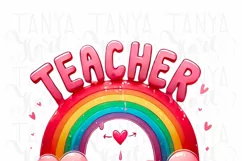 Teacher Rainbow PNG, Digital Art Download, Teacher Gift Idea Product Image 3